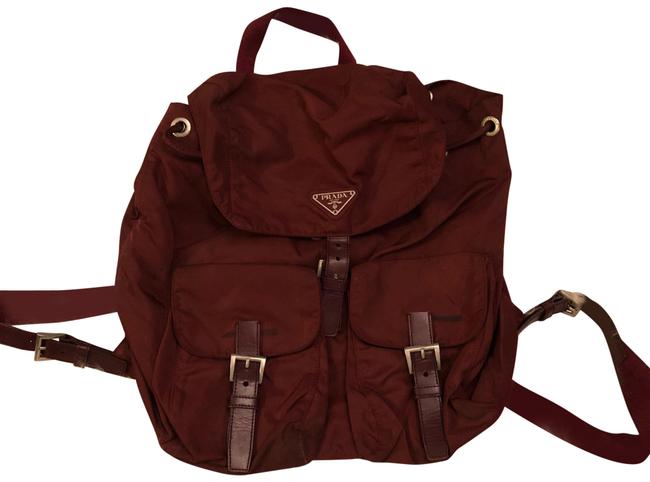 Prada Bordeaux Nylon Backpack