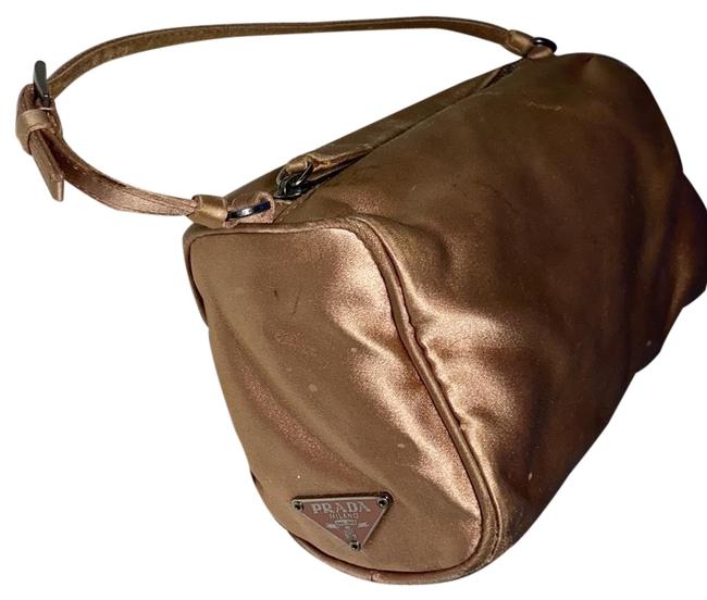 Prada Borsa A Mano Cammeo Nude Satin Baguette