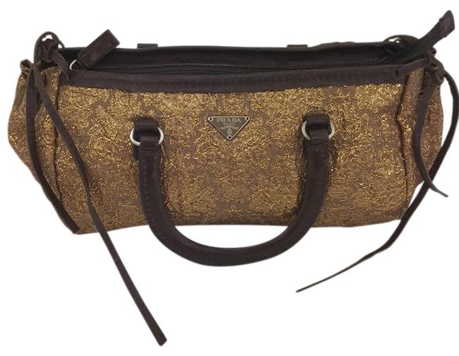 Prada Bow Gold Leather Baguette