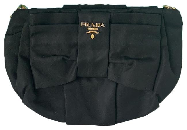 Prada Bow Nylon Small Black Wristlet