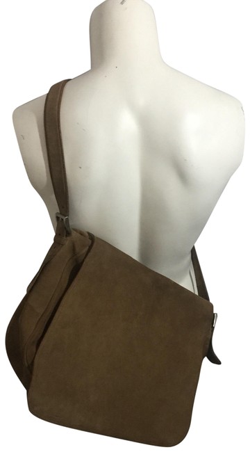 Prada Boy Unisex Camel Tan Suede Messenger Bag