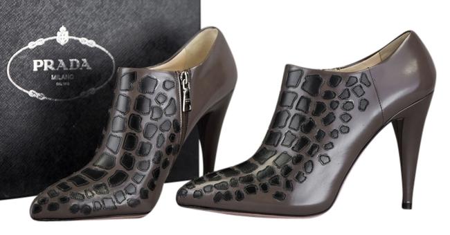 Prada Brown Calzature Donna Leather BootsBooties