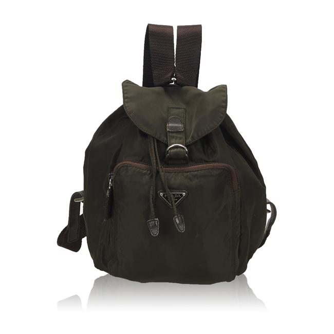 Prada Brown Fabric X Nylon Backpack