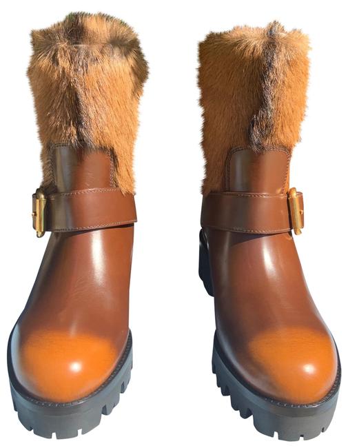 Prada Brown Goat Fur Ankle BootsBooties