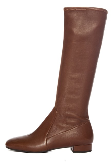Prada Brown Leather Knee high BootsBooties