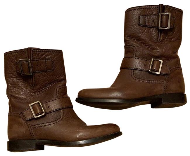 Prada Brown Motocycle BootsBooties