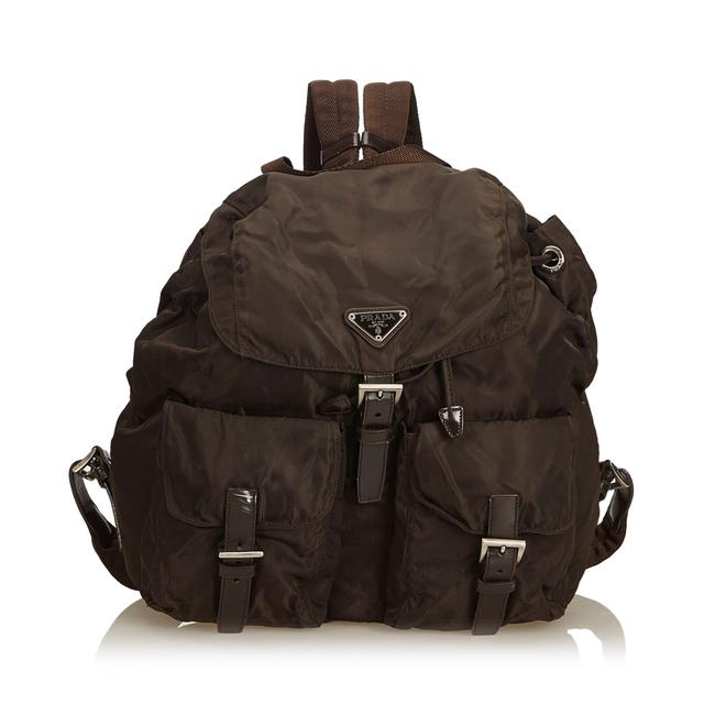 Prada Brown Nylon Backpack