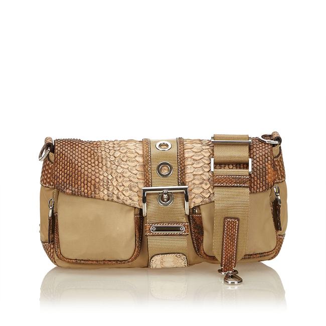 Prada Brown Nylon Baguette