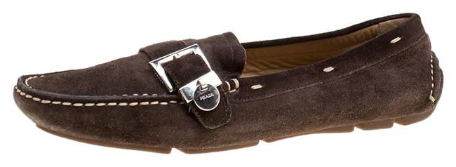 Prada Brown Slip On LoafersMoccasins Flats