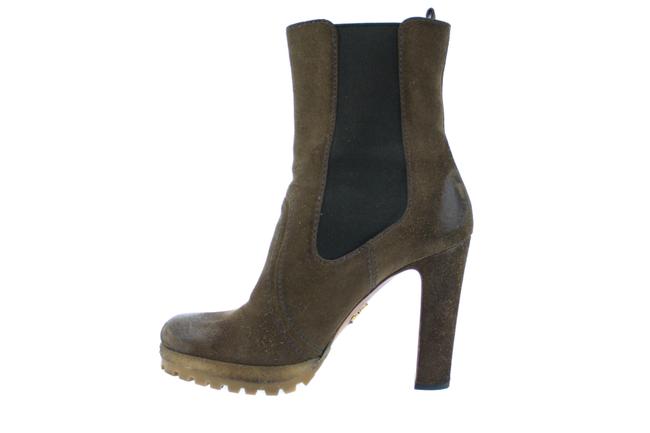 Prada Brown Suede High Heeled BootsBooties