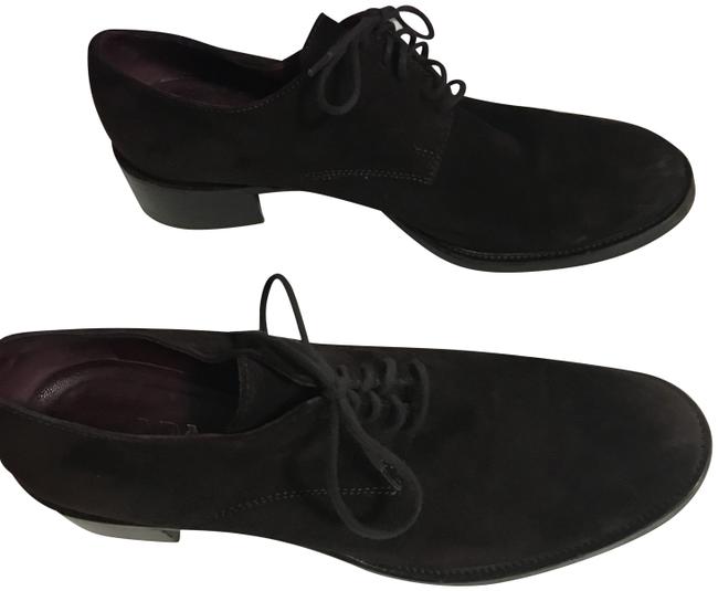 Prada Brown Suede Tie Ups Flats