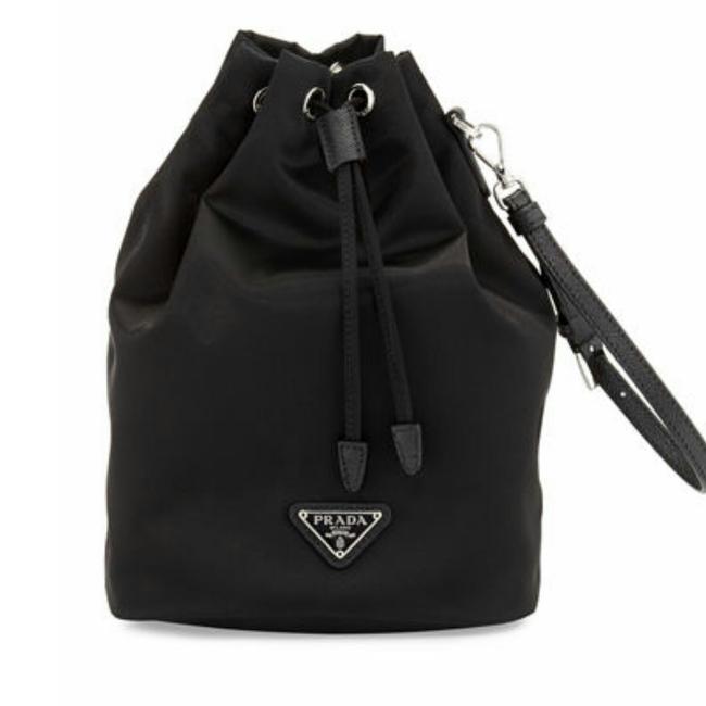 Prada Bucket Pouch Black Nylon and Leather Backpack