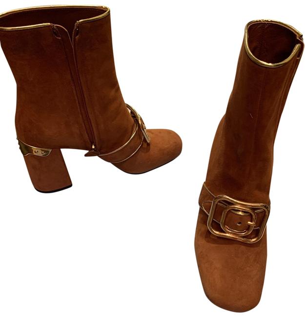 Prada Buckle Band Suede BootsBooties