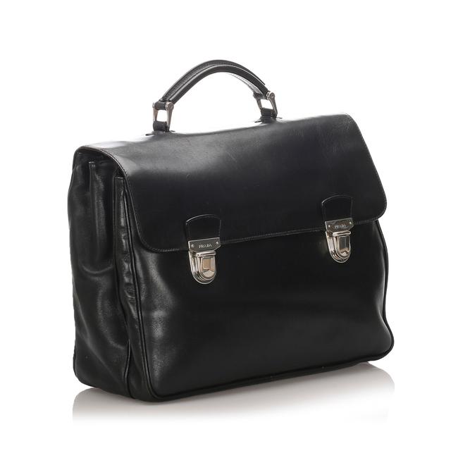 Prada Business Black Leather Messenger Bag