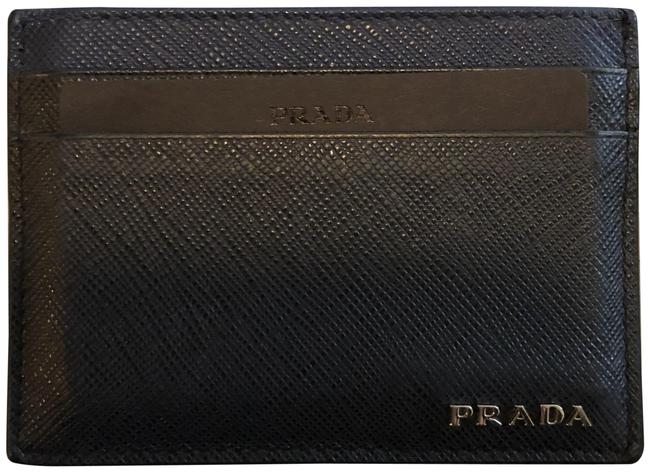 Prada Cardholder Navy Saffiano Leather Wristlet