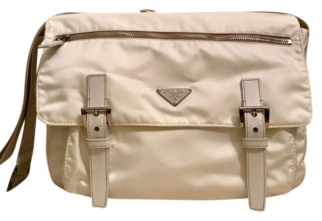 Prada Crossbody Cream Nylon Messenger Bag