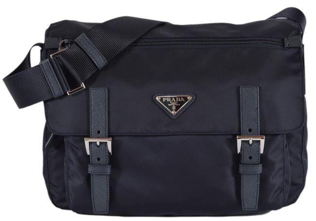 Prada Crossbody New Womens 1bd671 Tessuto Purse Blue Nylon Messenger Bag