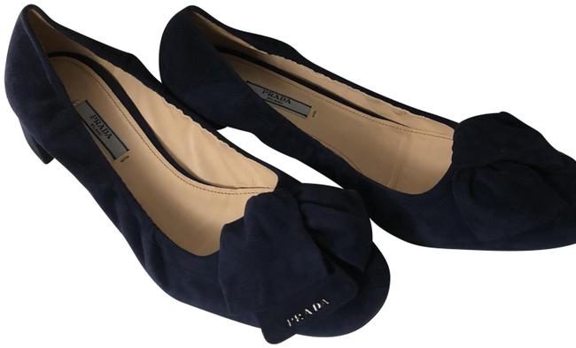 Prada Dark Blue Camoscio Flats