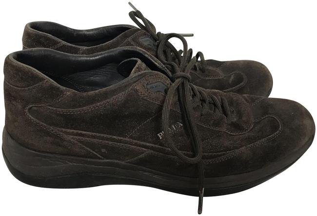Prada Dark Brown Up Suede Leather Mens Eeee Flats Extra Wide Ww, Ee