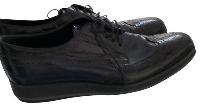 Prada Dark Navy Platform Lace up Brogues BootsBooties