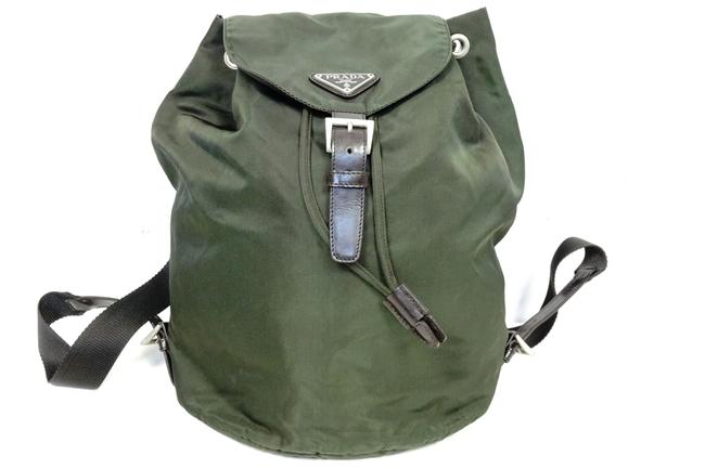 Prada Shoulder Bag Dark Tessuto Olive Green Nylon Backpack