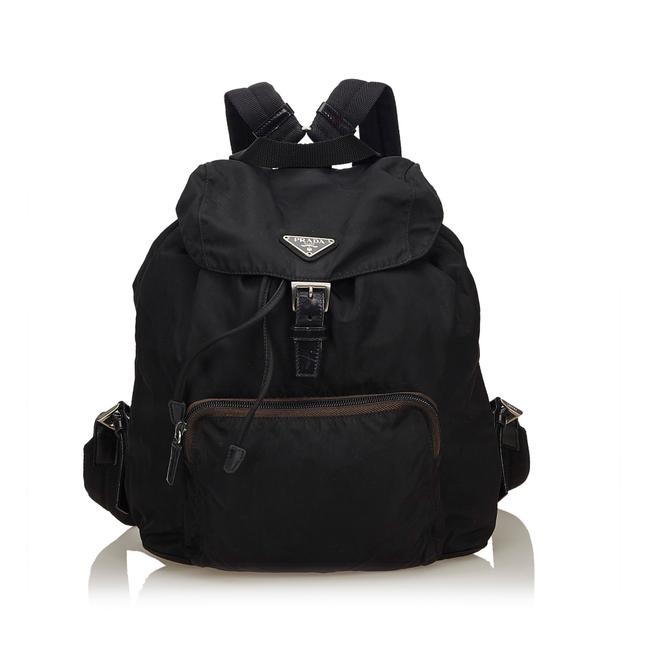 Prada Drawstring Black Fabric X Nylon Backpack