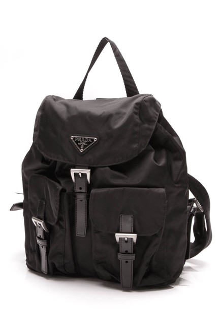Prada Drawstring Black Tessuto Nylon Backpack