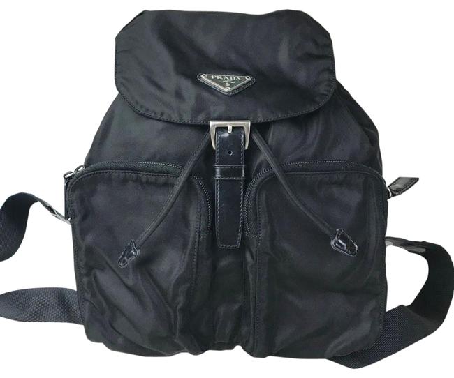 Prada Drawstring Lightweight #26688 Sale Black Nylon Backpack