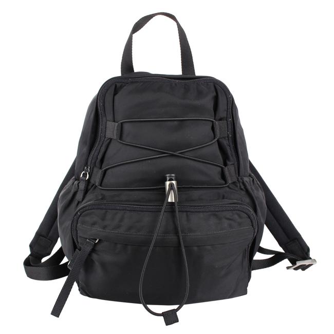 Prada Drawstring Tessuto 8529 Black Nylon Backpack