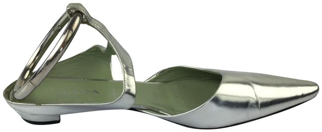 Prada Silver Dorsay Anklet Flats