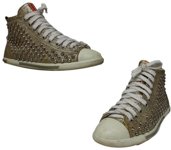 Prada Gold Embellished BootsBooties