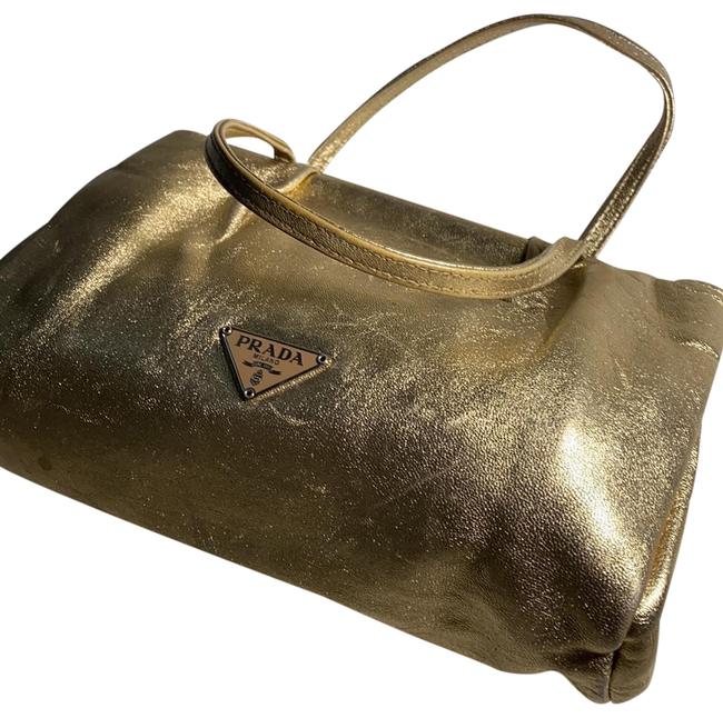 Prada Gold Leather Baguette