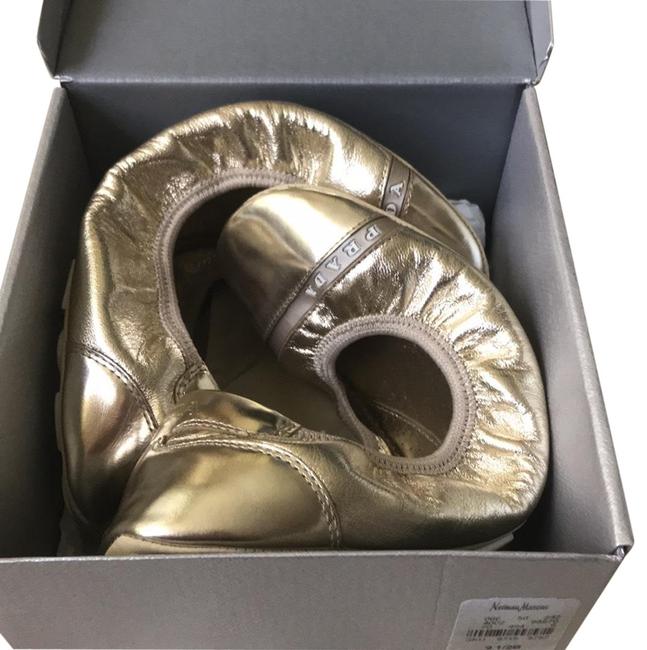 Prada Gold Lux Buffalo Dance 9 5 Flats