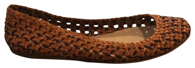 Prada GoldBlack Woven Ballerina Flats