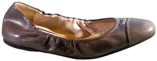 Prada Gray Round toe Ballet Flats