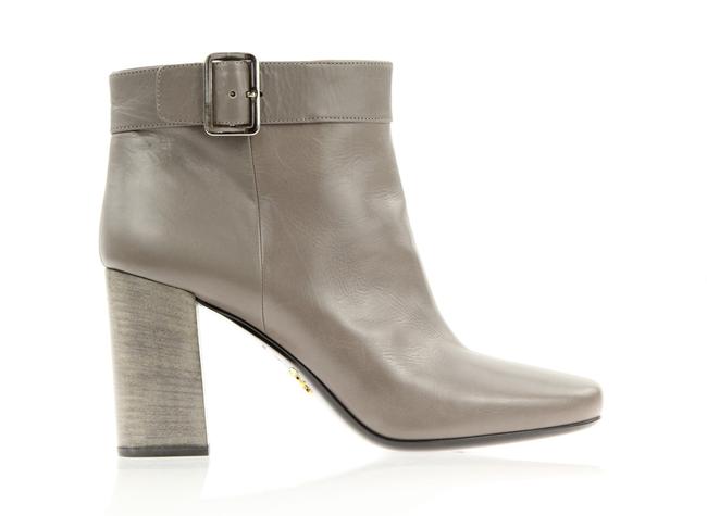 Prada Grey Buckle Ankle BootsBooties