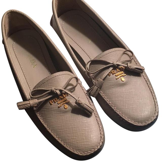 Prada Grey Womens Driver Flats
