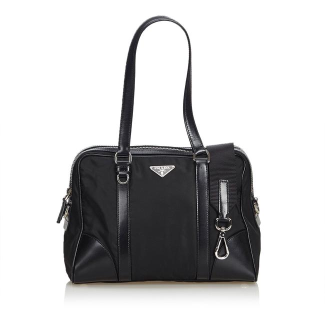 Prada Handbag Black Nylon Baguette