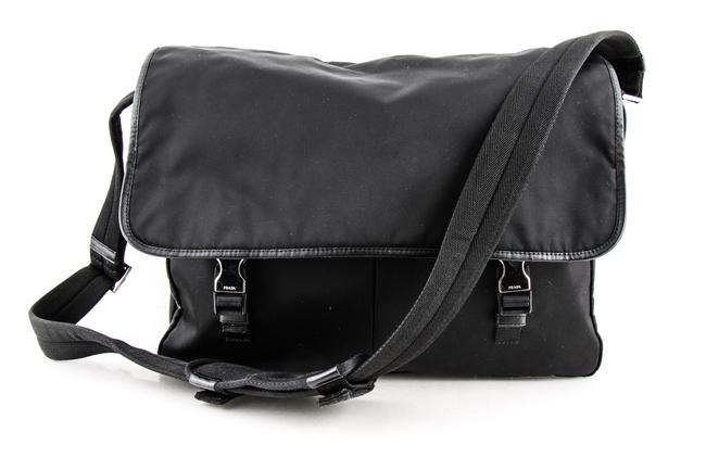 Prada Laptop V165 Black Nylon Messenger Bag