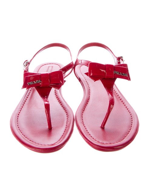 Prada Rose Bow Thong Sandals 8 12 Flats