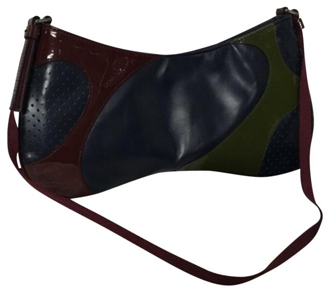 Prada Clutch Maroon and Navy Leather Wristlet