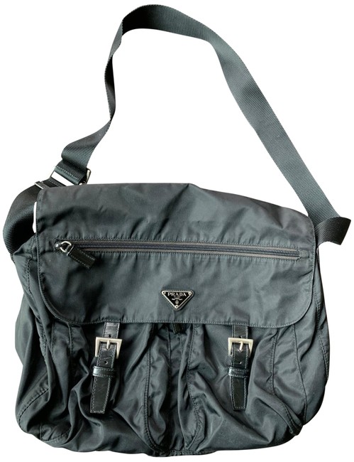Prada Medium Black Nylon Messenger Bag