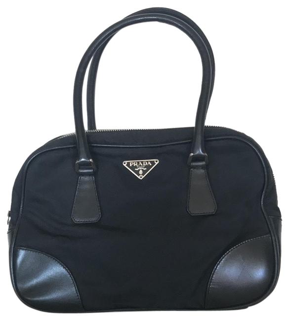 Prada Milano Black CanvasLeather Baguette