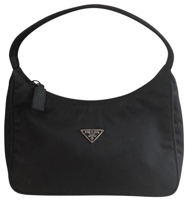 Prada Mini Bag Black Microfiber Baguette