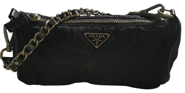 Prada Mini Barrel Black Nylon Baguette