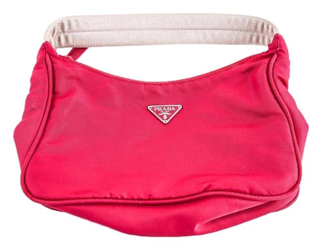 Prada Clutch * Mini Shoulder Wristlet Red Nylon Wristlet