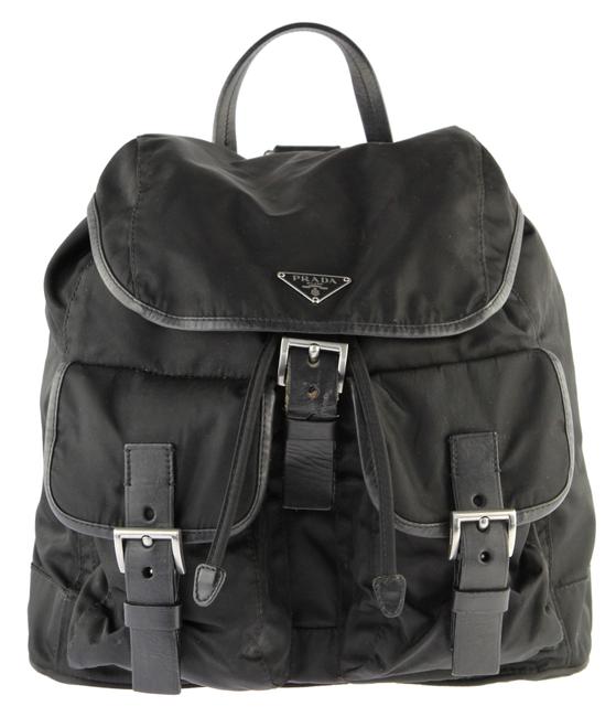 Prada Multi pocket Black Canvas Backpack