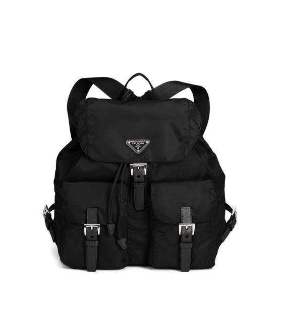 Prada New Large Nylon Black Leather Backpack