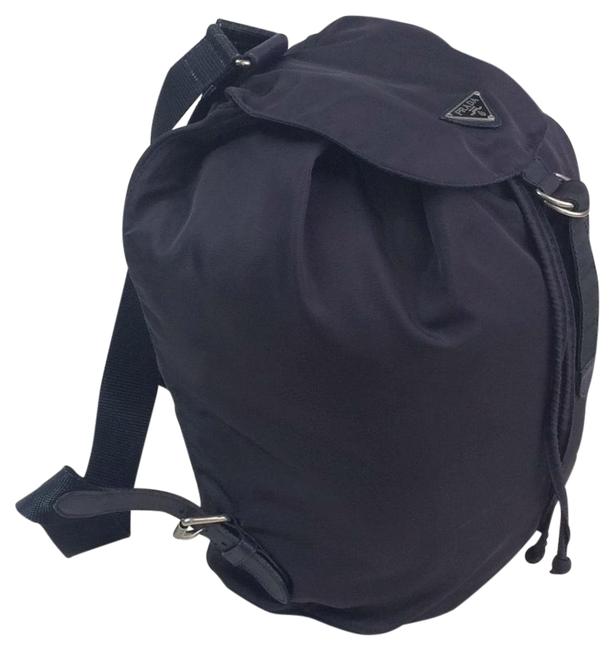 Prada No Packets Dark Blue Nylon Backpack