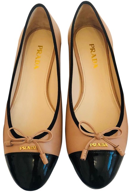 Prada NudeBlack New Flats